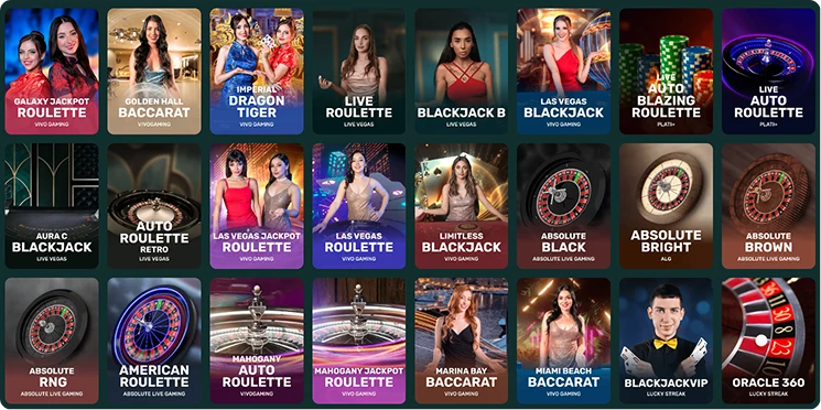 Royalen Casino live casino games with roulette blackjack and baccarat tables