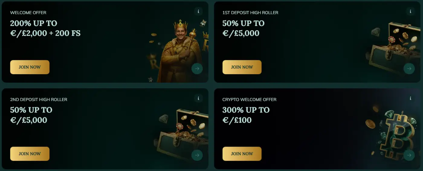 Welcome paths at Royalen Casino